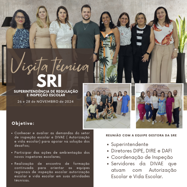 Visita Técnica da Superintendência de Regulação e Inspeção Escolar